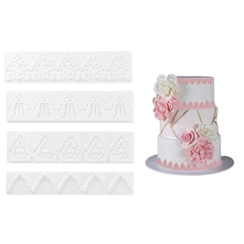 Wykrawacze do lukru foremki na tort dekorator szablon wzór ornamenty 4szt